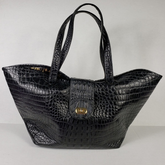 j.j. winters Handbags - J.J. Winters Womens Black Croc Embossed Handbag